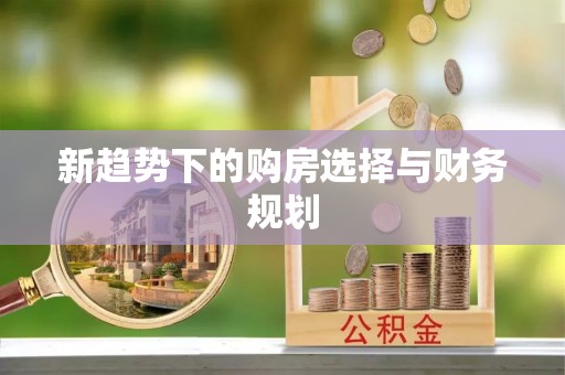 都安新趋势下的购房选择与财务规划